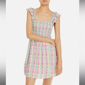 Womens Ruffle Smocked Sundress